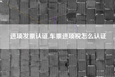 进项发票认证,车票进项税怎么认证