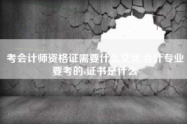 考会计师资格证需要什么文凭,会计专业要考的s证书是什么