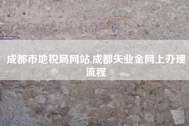 成都市地税局网站,成都失业金网上办理流程