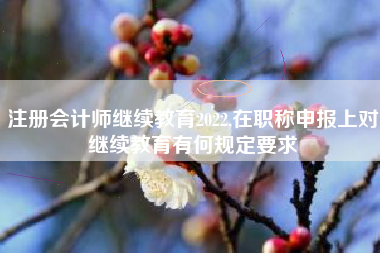 注册会计师继续教育2022,在职称申报上对继续教育有何规定要求