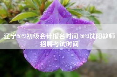 辽宁2023初级会计报名时间,2023沈阳教师招聘考试时间