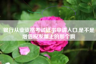 银行从业资格考试证书申请入口,是不是增值税发票上的那个啊