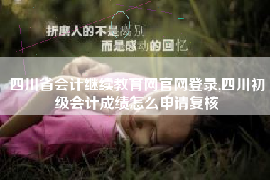 四川省会计继续教育网官网登录,四川初级会计成绩怎么申请复核