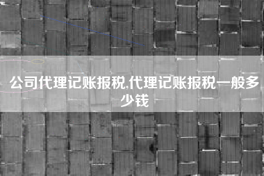 公司代理记账报税,代理记账报税一般多少钱