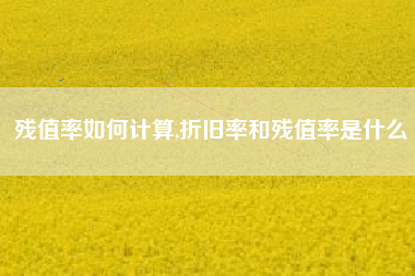 残值率如何计算,折旧率和残值率是什么