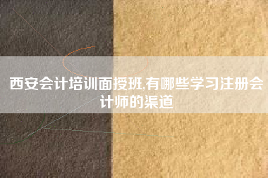 西安会计培训面授班,有哪些学习注册会计师的渠道