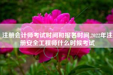 注册会计师考试时间和报名时间,2022年注册安全工程师什么时候考试