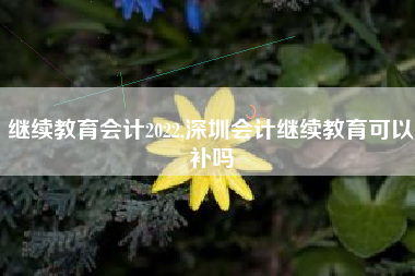 继续教育会计2022,深圳会计继续教育可以补吗