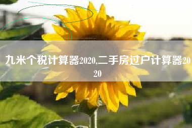 九米个税计算器2020,二手房过户计算器2020