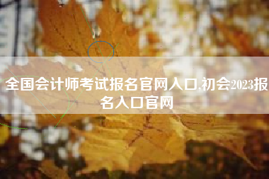 全国会计师考试报名官网入口,初会2023报名入口官网