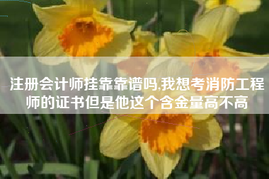 注册会计师挂靠靠谱吗,我想考消防工程师的证书但是他这个含金量高不高