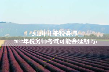 2022年注册税务师(
2022年税务师考试可能会延期吗)