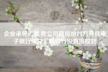 企业承兑汇票,我公司直接给对方开具电子银行承兑汇票对方没有接收到