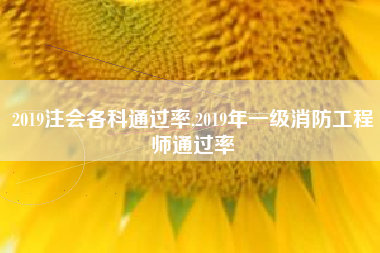 2019注会各科通过率,2019年一级消防工程师通过率
