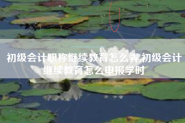 初级会计职称继续教育怎么弄,初级会计继续教育怎么申报学时