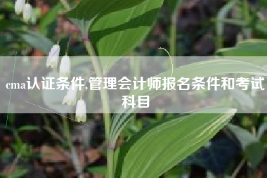cma认证条件,管理会计师报名条件和考试科目