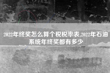 2022年终奖怎么算个税税率表,2022年石油系统年终奖都有多少