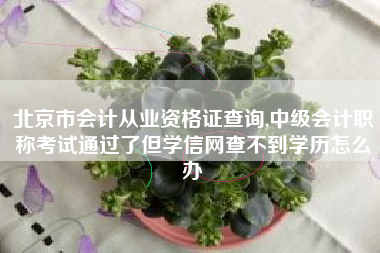 北京市会计从业资格证查询,中级会计职称考试通过了但学信网查不到学历怎么办