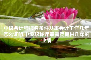 中级会计师报名条件从事会计工作几年怎么证明,中级职称评审需要提供几年的业绩