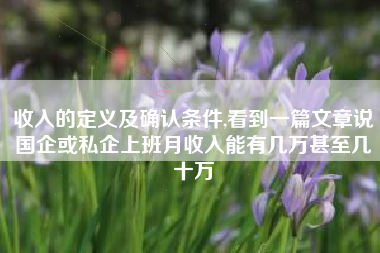 收入的定义及确认条件,看到一篇文章说国企或私企上班月收入能有几万甚至几十万
