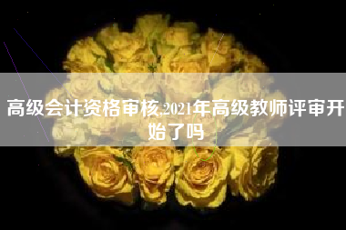 高级会计资格审核,2021年高级教师评审开始了吗
