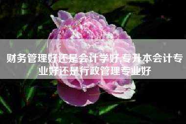 财务管理好还是会计学好,专升本会计专业好还是行政管理专业好