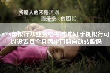 2019年银行从业资格考试时间,手机银行可以设置每个月固定日期自动转款吗