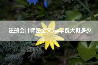 注册会计师法全文,cpa学费大概多少