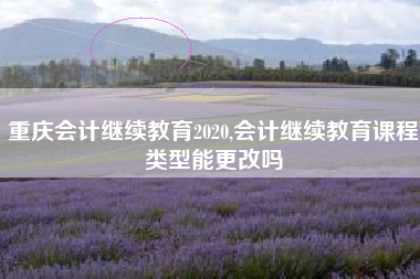 重庆会计继续教育2020,会计继续教育课程类型能更改吗