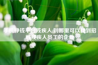 手机挣钱平台残疾人,到哪里可以找到招收残疾人员工的企业