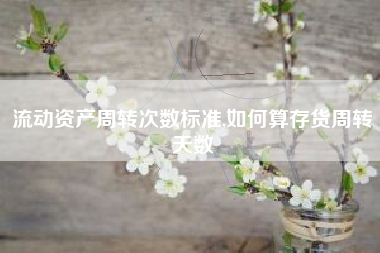 流动资产周转次数标准,如何算存货周转天数