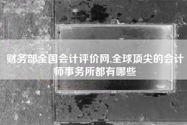 财务部全国会计评价网,全球顶尖的会计师事务所都有哪些