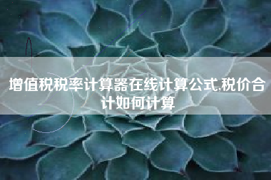 增值税税率计算器在线计算公式,税价合计如何计算