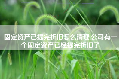 固定资产已提完折旧怎么清理,公司有一个固定资产已经提完折旧了