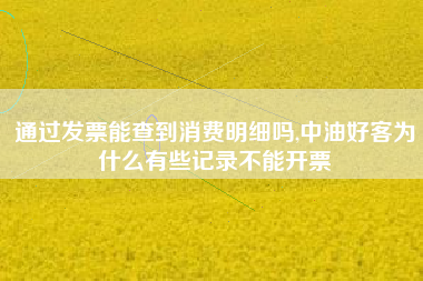 通过发票能查到消费明细吗,中油好客为什么有些记录不能开票