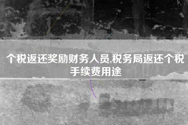 个税返还奖励财务人员,税务局返还个税手续费用途