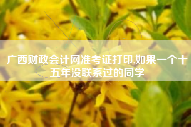 广西财政会计网准考证打印,如果一个十五年没联系过的同学