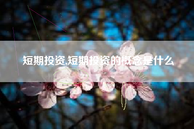 短期投资,短期投资的概念是什么