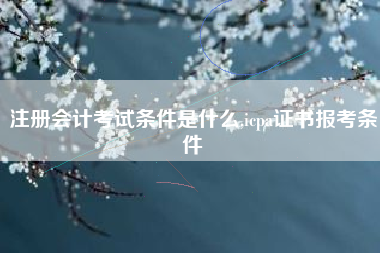 注册会计考试条件是什么,icpa证书报考条件