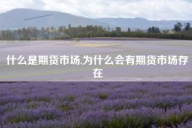什么是期货市场,为什么会有期货市场存在