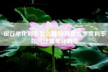 银行年化利率怎么算的,月度或季度利率如何计算年化利率