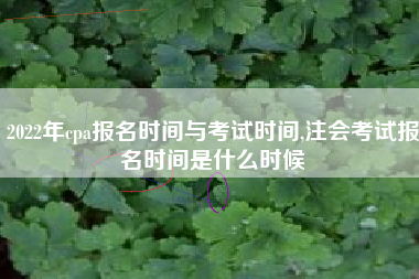 2022年cpa报名时间与考试时间,注会考试报名时间是什么时候