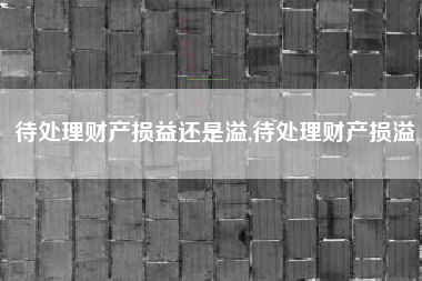待处理财产损益还是溢,待处理财产损溢