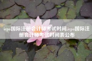 icpa国际注册会计师考试时间,icpa国际注册会计师考试时间表公布