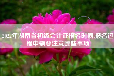 2022年湖南省初级会计证报名时间,报名过程中需要注意哪些事项