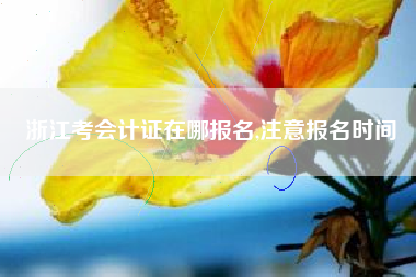 浙江考会计证在哪报名,注意报名时间