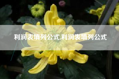 利润表填列公式,利润表填列公式