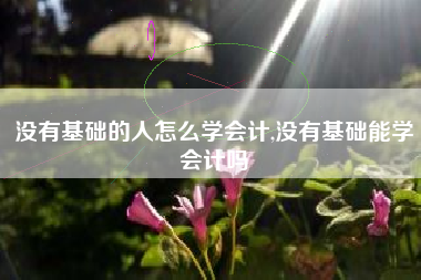 没有基础的人怎么学会计,没有基础能学会计吗