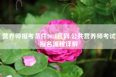 营养师报考条件2021官网,公共营养师考试报名流程详解