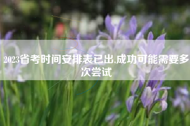 2023省考时间安排表已出,成功可能需要多次尝试